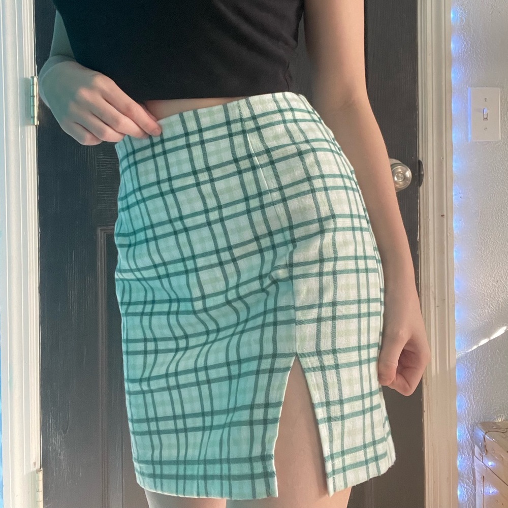 Green Striped Picnic Skirt 🍀